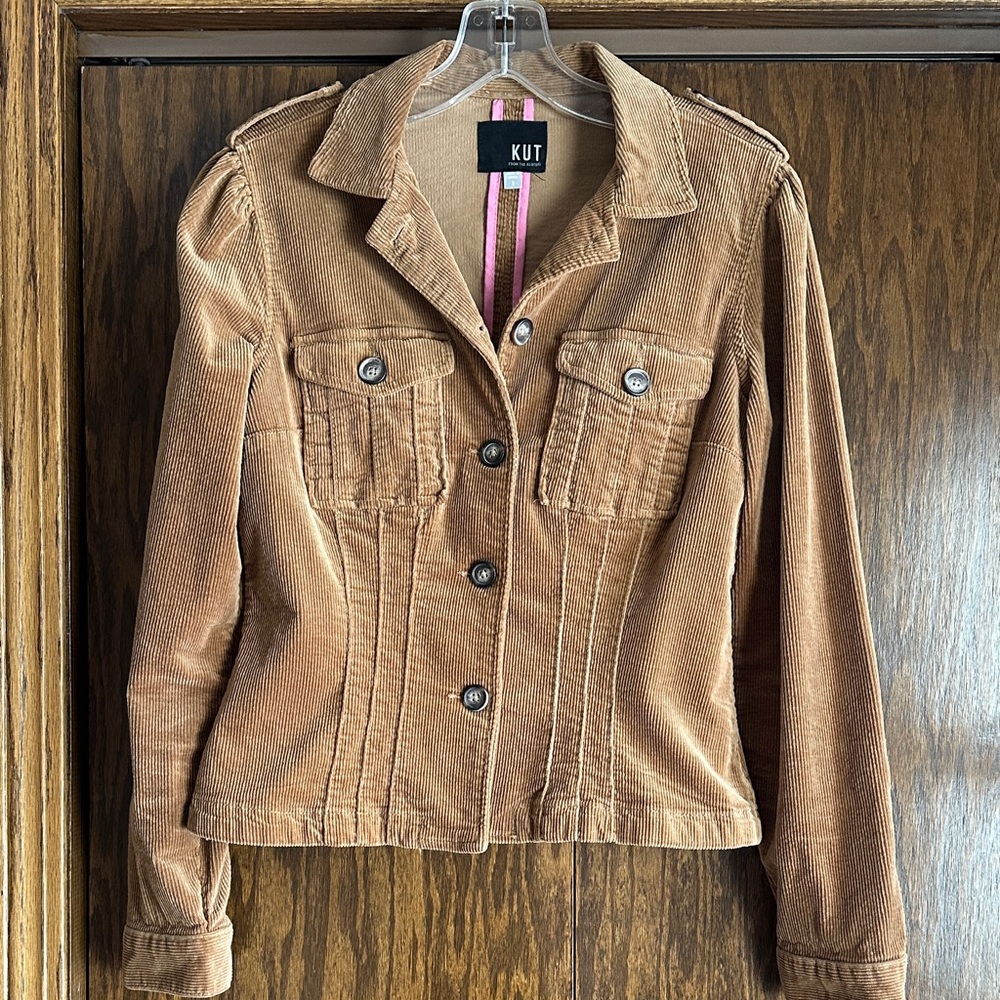 Kut from the Kloth Tan Corduroy Utility Jacket - Picture 4 of 8